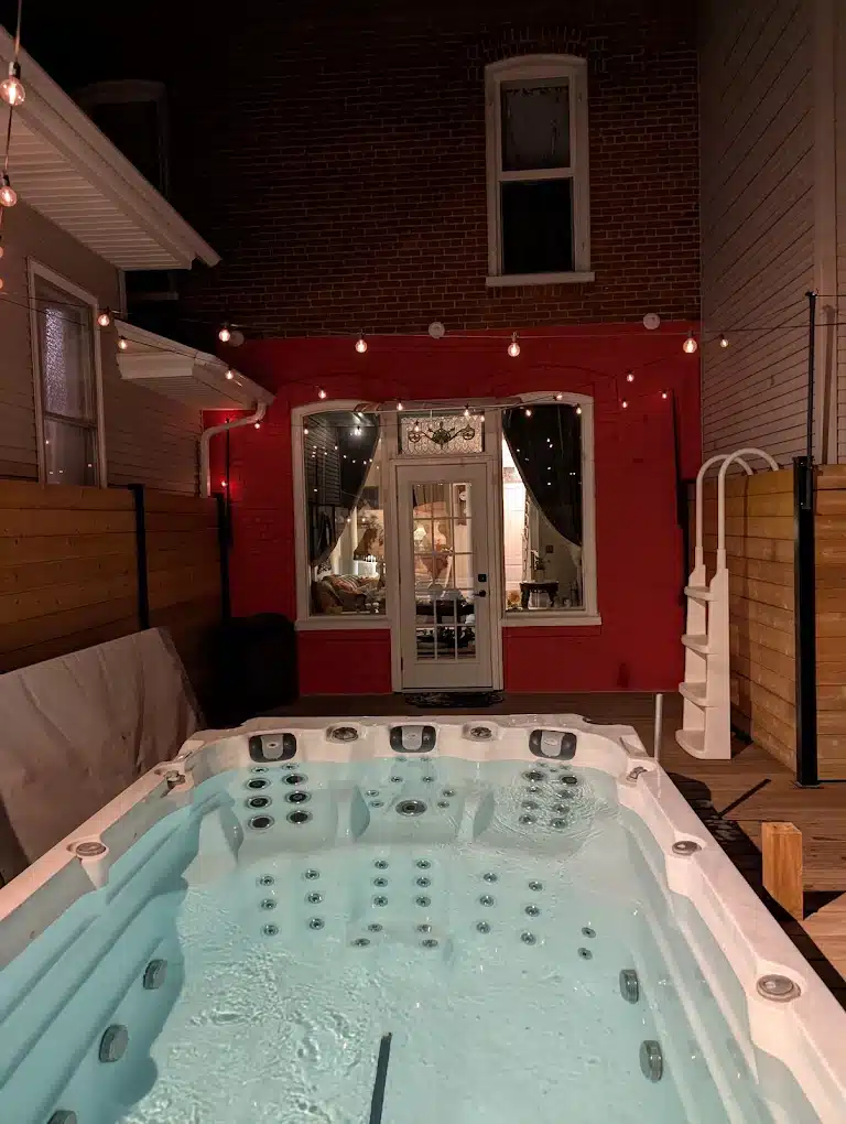 Holland Farmhouse Inn B&B has private hot tub on a deck